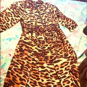 2X , animal print tie dress